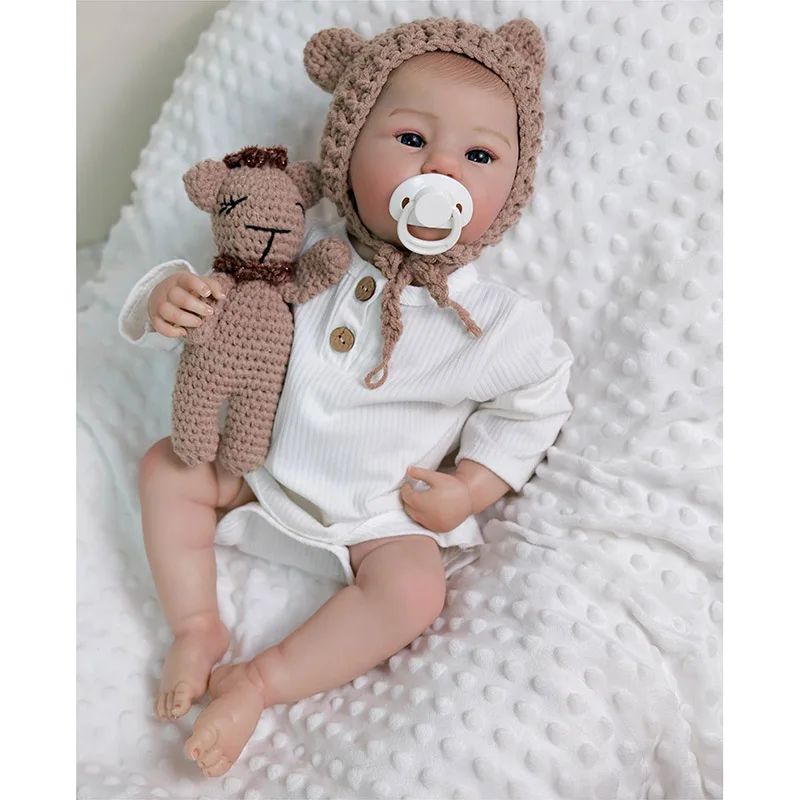 

48cm Already Painted Finished Doll Abigail Newborn Baby Size Painted Hair Doll Toy