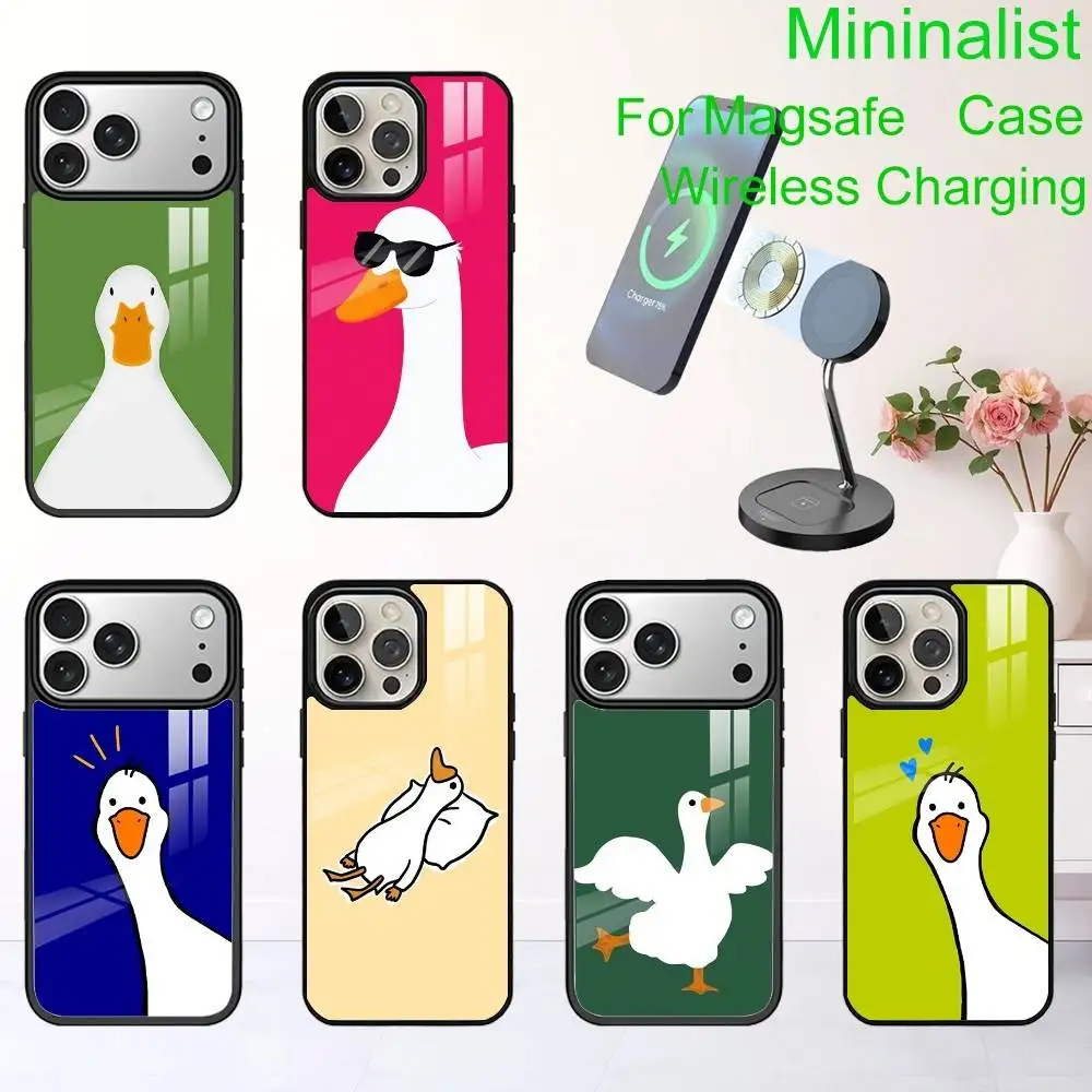 

Cartoon Duck Goose Game Phone Case For iPhone17,16,15,14,13 Plus,Pro Max Magnetic For Magsafe Wireless Charging