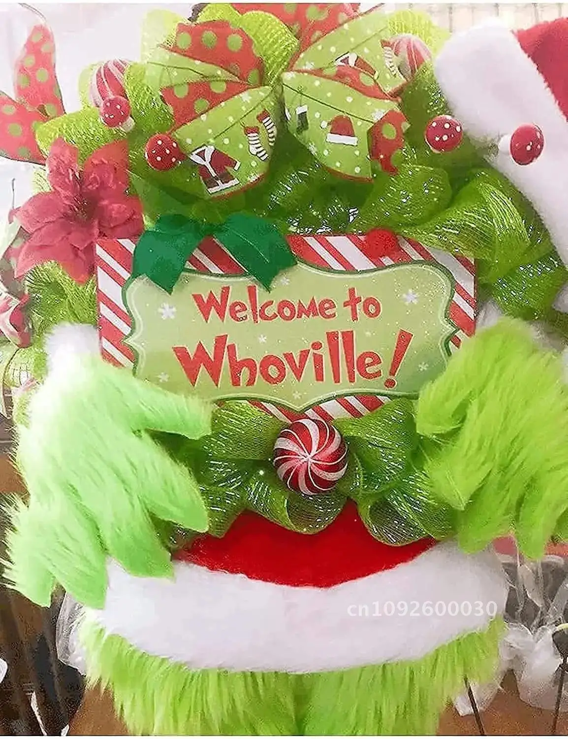 

Hot Selling Christmas Plush Wreath Creative Elf Decoration Best Gift Front Door Garland Arm Xmas Legs Hanging