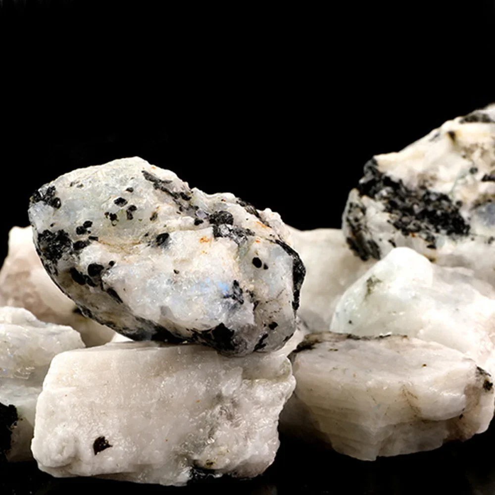 Natural White Moonstone Raw Stone Landscaping Quartz Decoration Crystal Gravel Fish Tank Flower Pot Gravel