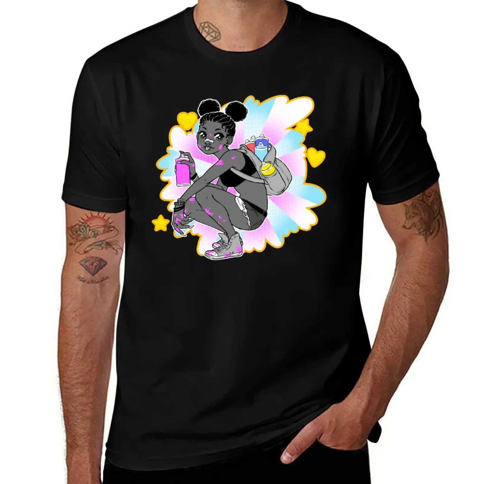 

Spray Paint Girl T-Shirt vintage anime shirt sports fans graphic tee shirt customs design your own big and tall t shirts for men