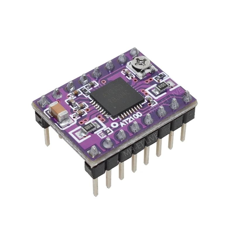 TZT AT2100 Stepstick Stepper Motor Driver Module instead TMC2100 TMC2208 With Heat Sink Super Silent For 3D Printing Motherboard