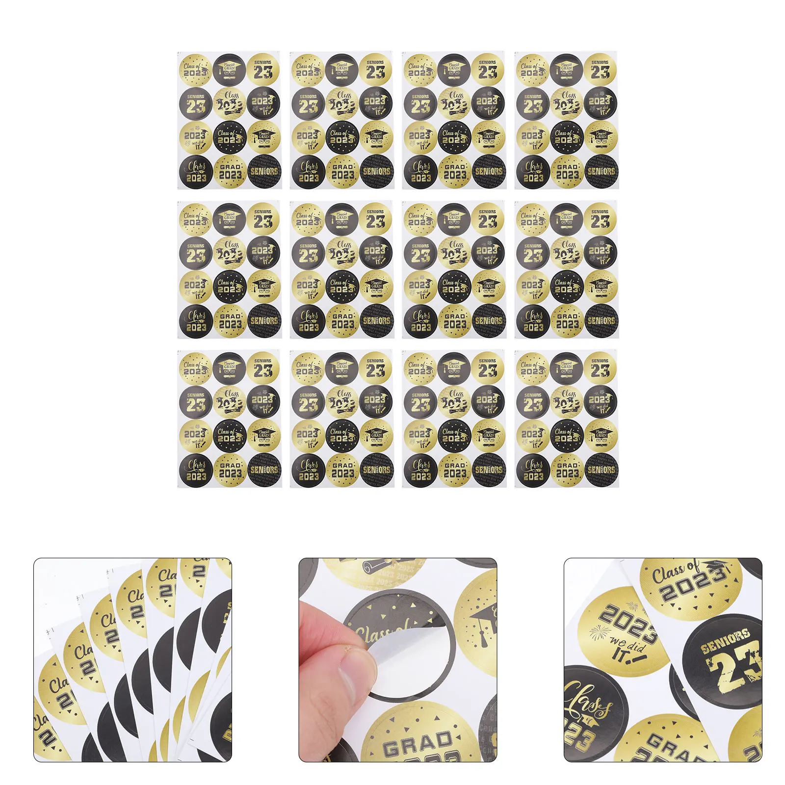 

20 Pcs Graduation Stickers Adhesive Season Embossed Graduaiton Decoration Aldult Student