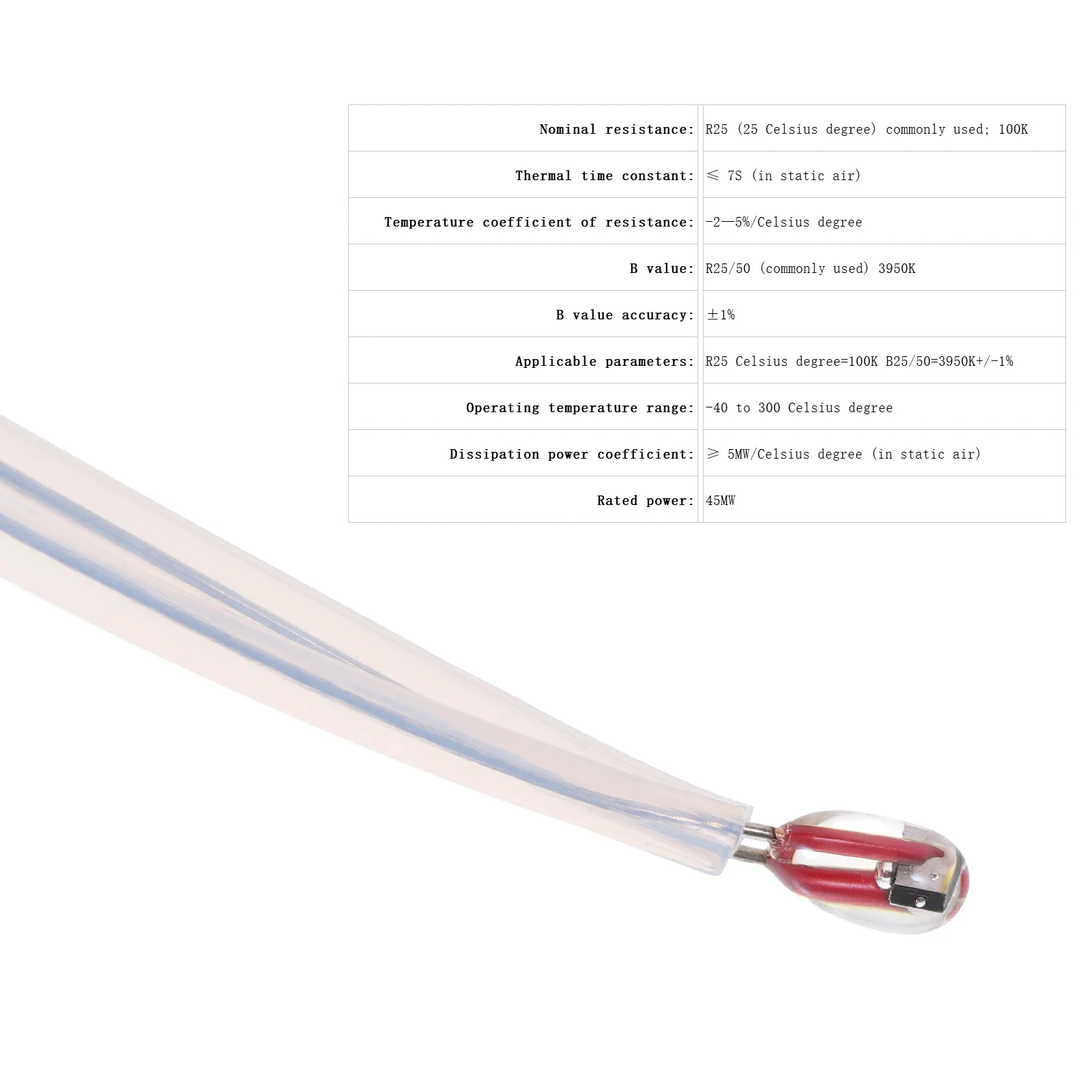 

5Pcs 3D Printer Thermistor Durable Heat Resistant Sensor for Hot End Heated Bed 3D Printing Parts Upgrade Thermistor Sensor