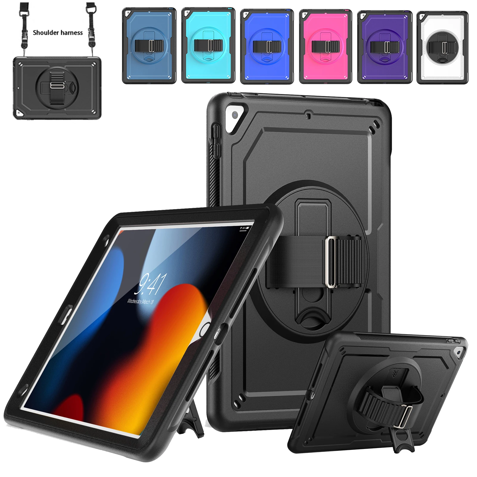 Heavy Duty Shock Resistance Case for iPad 10th Generation 2024 Pro11M4 Air11 M2 Air 5 10.9 Armor Cover for iPad 10.2 7th 8th 9th