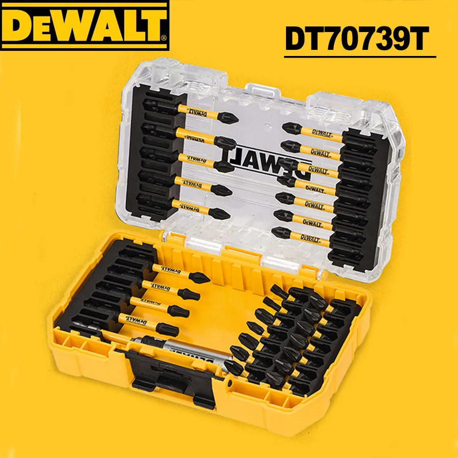 DeWalt 31-Piece Screw Driving Set/Screwdriver Bit Set Drill Bits Package Wood/Metal Power Tool Accessories Black/Yellow DT70739T