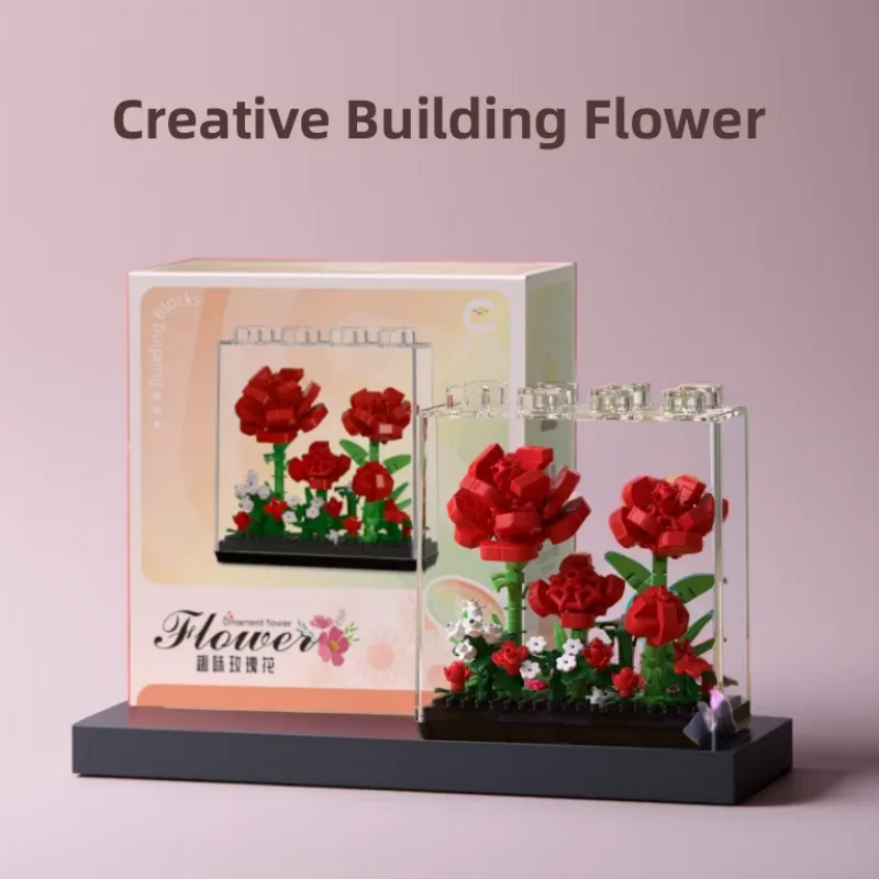 

Compatible Lego Flower Building Block Everlasting Dream Box Plant Bouquet Rose Sunflowers Carnations Toy for Adults Kids Girls