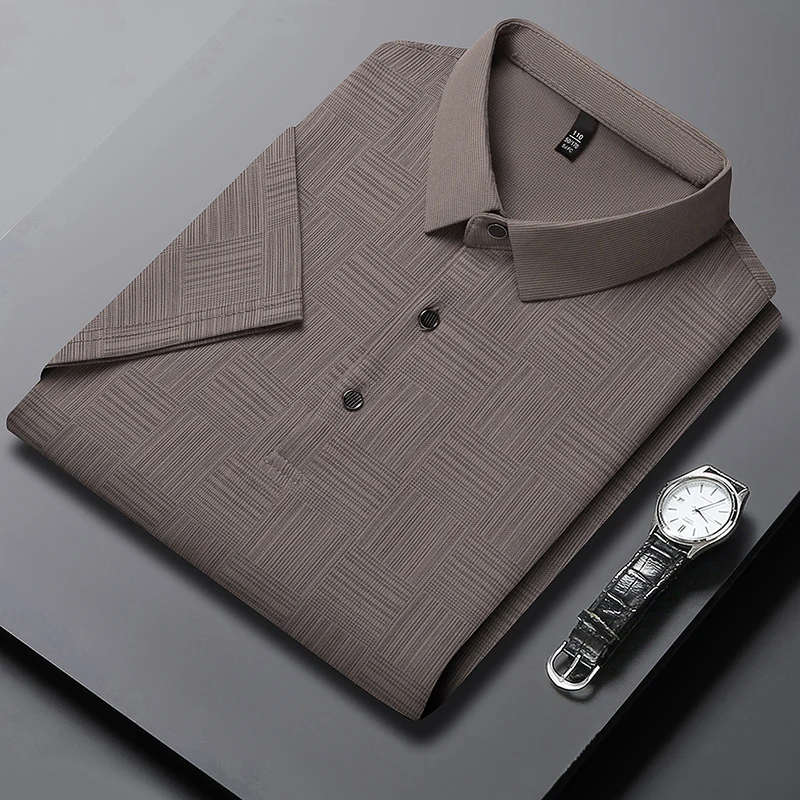

2025 New Summer Solid Color Fashion Polo Shirt Casual Collar T-shirt Men's Top