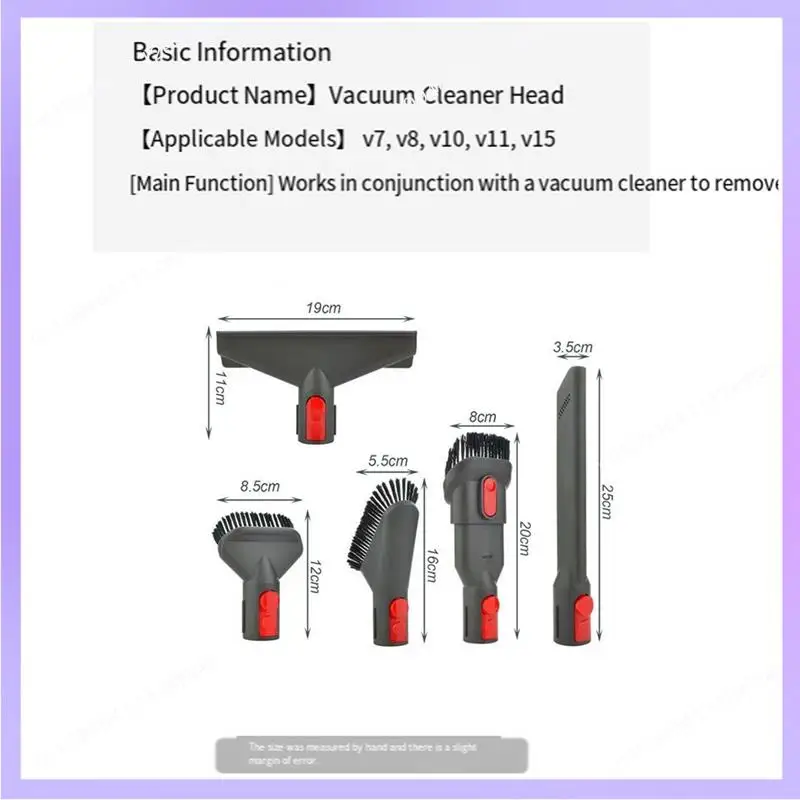 N83R For Dyson V7V8V10 Vacuum Cleaner Hard Brush Mattress Suction Accessories Soft Brush Head Flat Nozzle