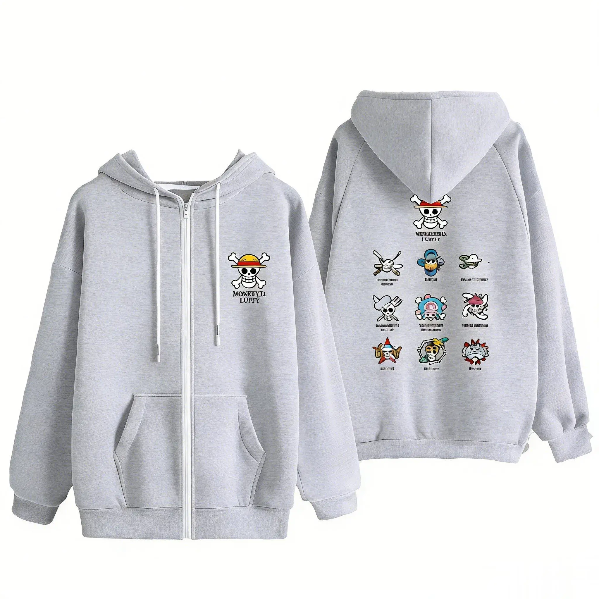 Chaqueta con capucha de Anime de una pieza, estampado gráfico de mono D Luffy, ropa de calle de invierno 2026, sudadera con cremallera para Cosplay, Top informal para hombres y mujeres