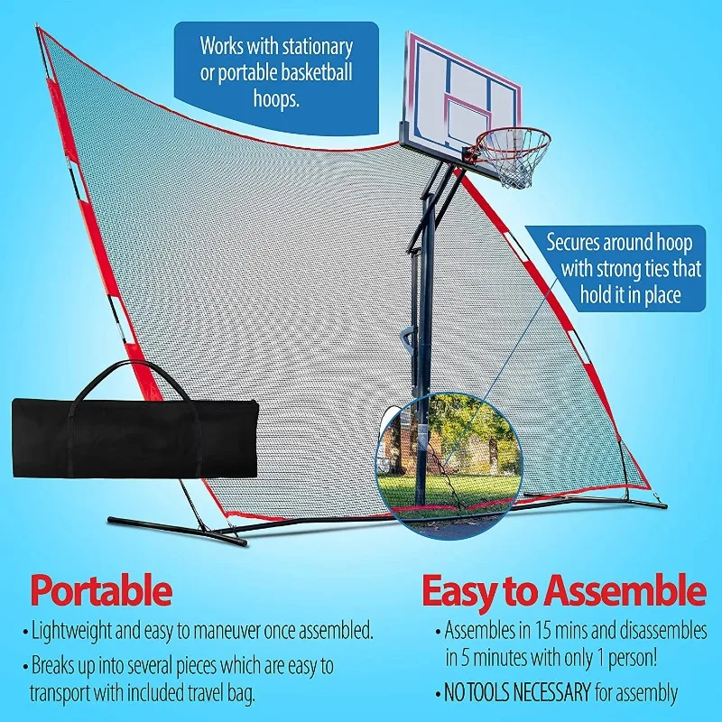 Jaring Pantul dan Rebounder Bola Basket Harga Murah, Jaring Penahan Bola Basket Berkualitas Tinggi, Jaring Pembatas