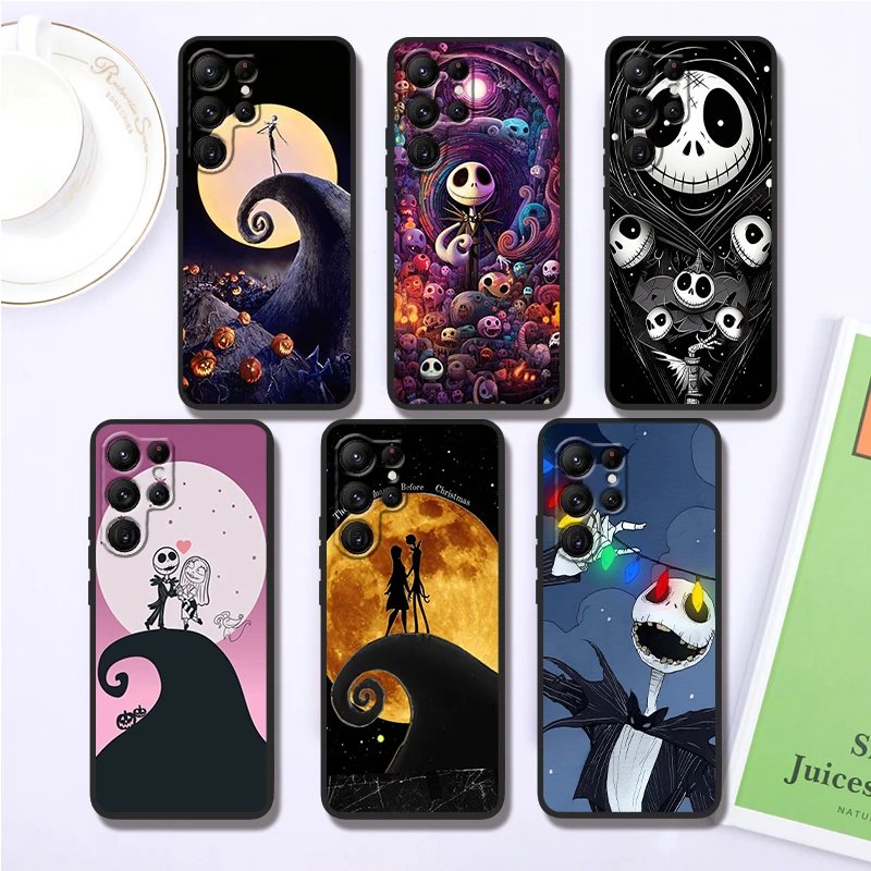 Skull Jack Dark Parody Cartoon For Samsung Galaxy S24 S23 S22 S21 S20 FE S10 S10E Plus Ultra Pro Lite 5G Black Soft Phone Case