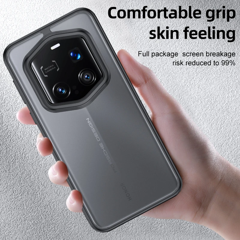 Case for HUAWEI HONOR Magic 7 RSR 7RSR Clear Back Cover Soft TPU Silicone Frame Matte Translucent PC Hard Shockproof Airbag Capa