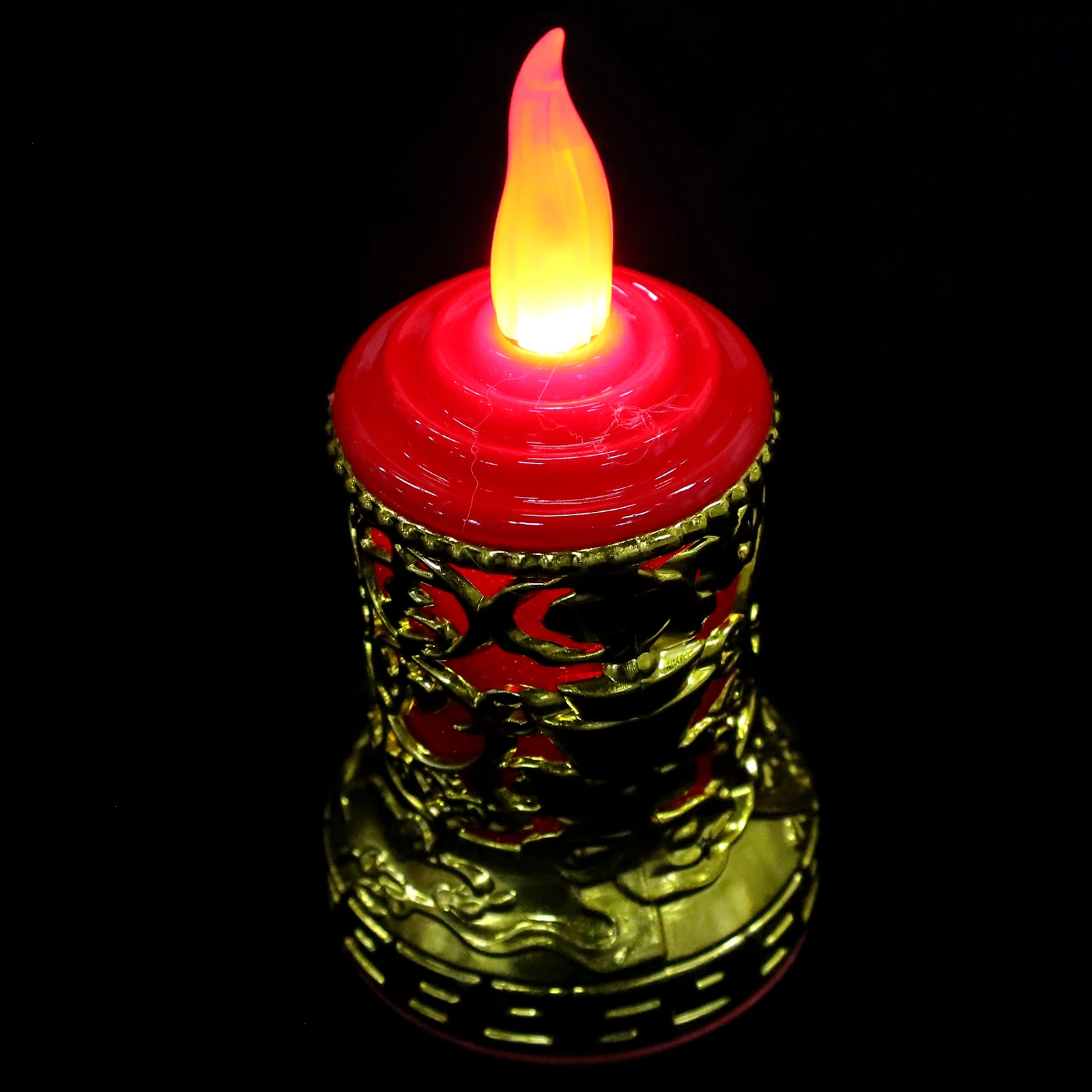 ضوء إلكتروني LED عديم اللهب قابل لإعادة الشحن باللون الأحمر الصيني لتزيين أعياد الميلاد ومصباح روحي #1