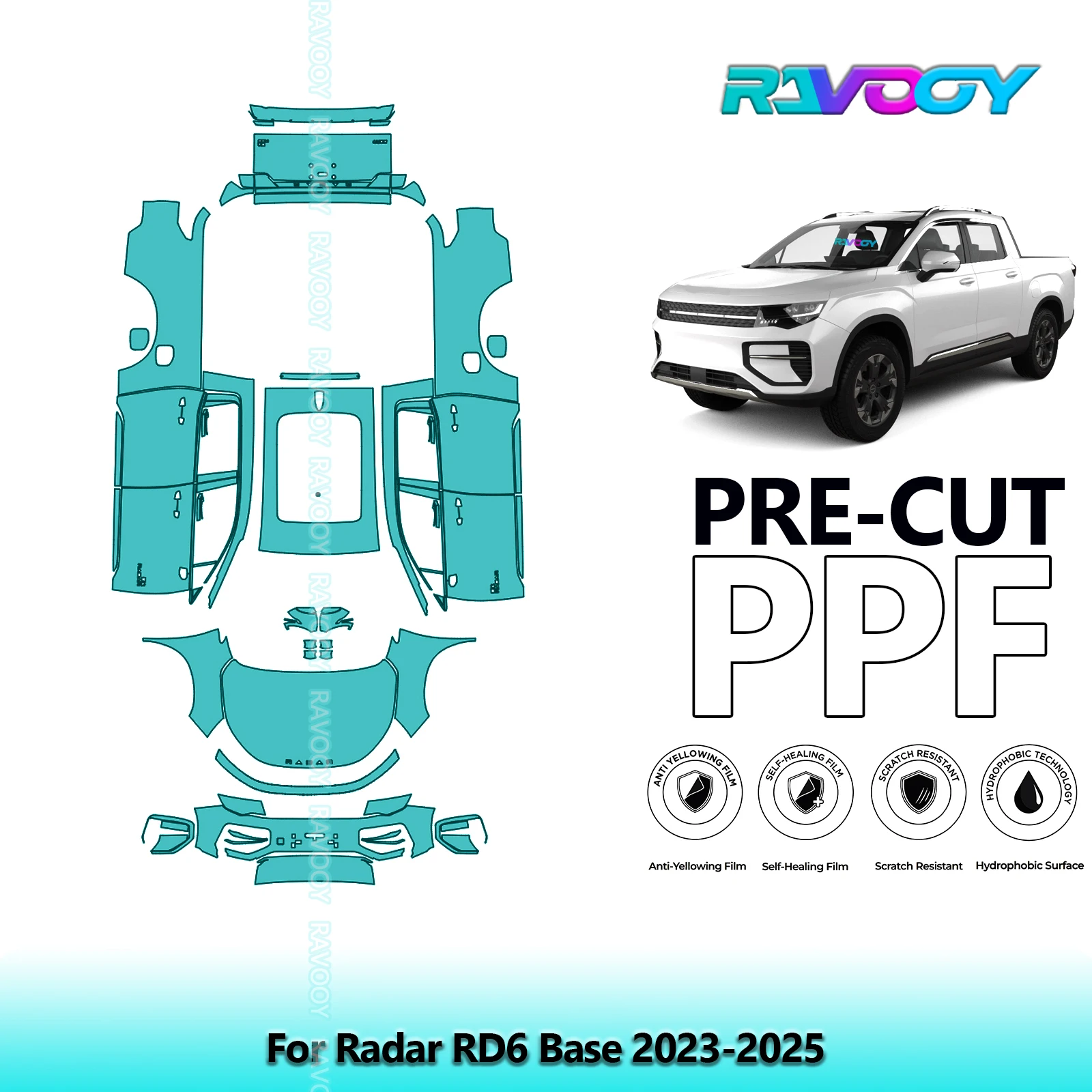 

Full Vehicle Clear Bra Precut PPF Paint Protection Film For Radar RD6 Base 2023-2025