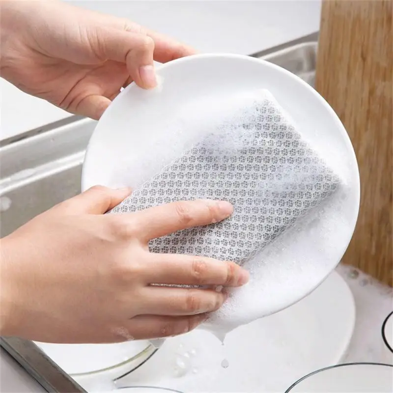 5PCS Kitchen Cleaning Sponges For Dish Non-Scratch Microfiber Scrubber Kitchen Home Cleaning Pot Pan Dish Washer Sponge