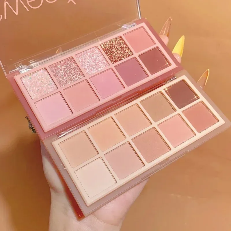 10 Color Eyeshadow Palette Matte Pearl Fine Shining Pumpkin Tea Milk Earth Color Eye Shadow Tray Makeup Pigment Korean Cosmetics view 2