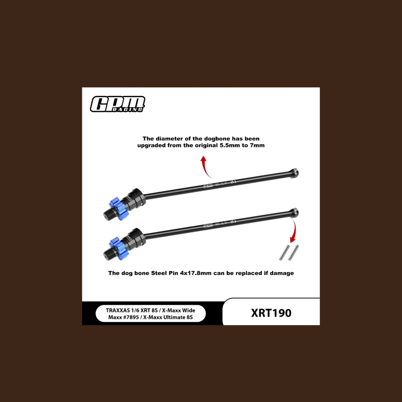 

Передний/задний карданный вал из углеродистой стали и шестигранник из сплава 7075, для TRAXXAS XRT # 7895 WideMaxx 7768+7896+7756