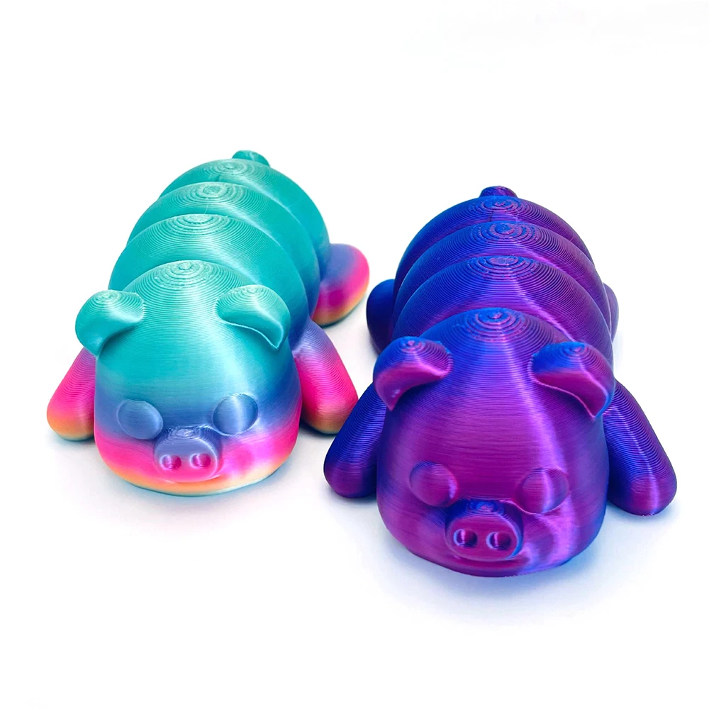 3D Printed Toys Pig Model Multi-Jointed Movable Ornament Realistic Animals Figures Decorative Desktop Creative Novelty Toy Gifts