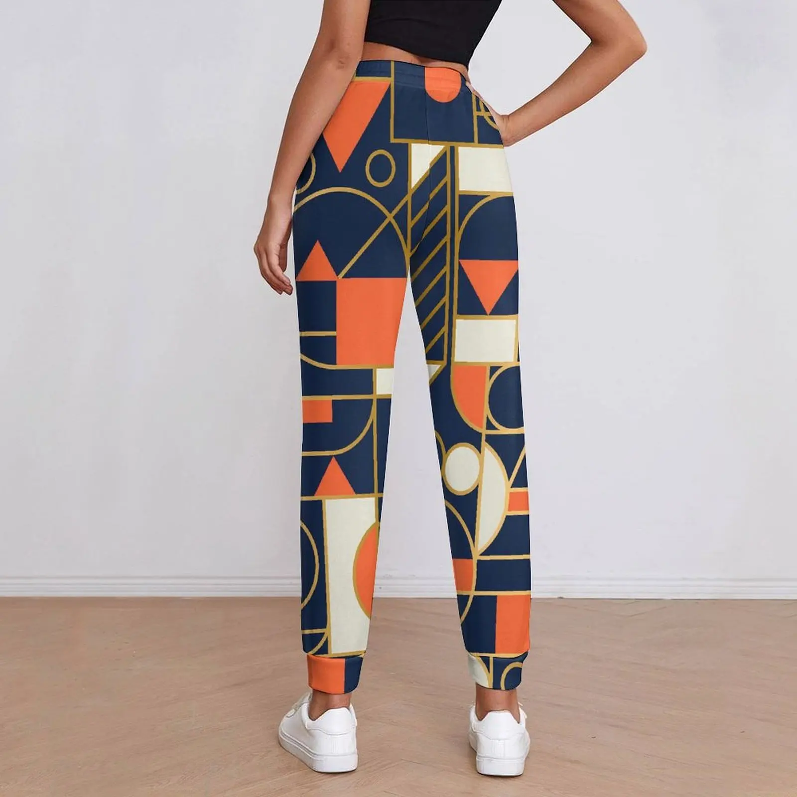 Vintage geometrische Baggy Pants bunten Druck lässig große Größe Jogging hose Frühling weibliches Design Y2k Hose