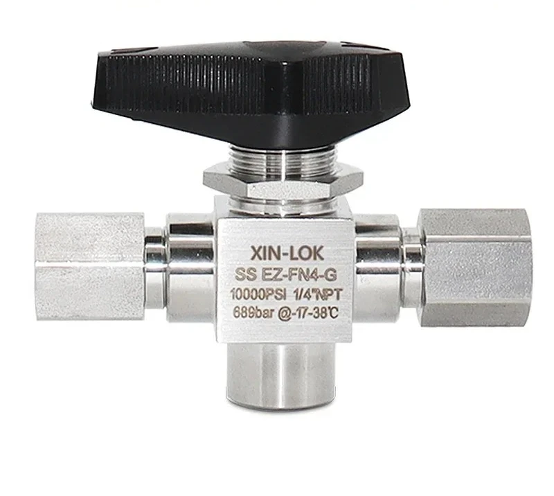 Two-position three-way lug shaft ball valve CNG aerator high pressure  stainless steel natural gas ball valve 6000 pressure