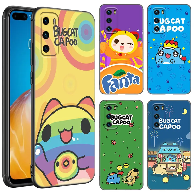 BugCat Capoo Animal Phone Case For Huawei Pura 70 Ultra P20 P30 P40 Lite P60 Art P50 Pro P50E P Smart 2018 2019 2020 2021