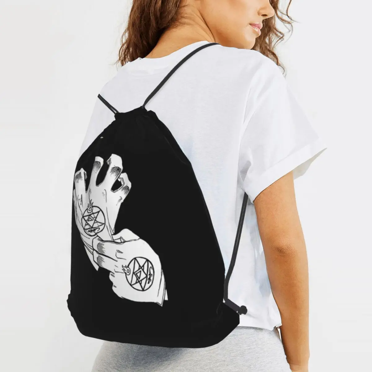 Full Metal Alchemist Roy Mustang Angry With Gloves Backpacks Multi-function Drawstring BundleBook Bags for Travel School