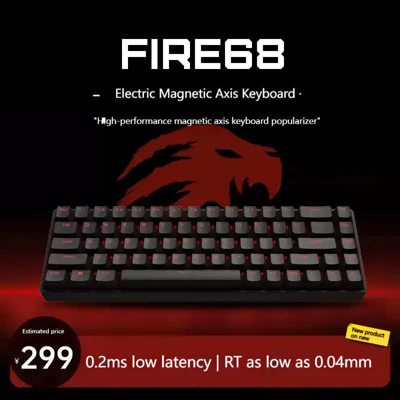 2024 New 68 Key Madcatz Fire68/Fire68 Ultra Esports Magnetic Axis Keyboard Low Latency Full Key Hot Swap Rgb Backlight Cs Game