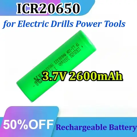 [ICR20650] for Electric Drills Power Tools 10C Rate Lithium Rechargeable Battery 3.7V 2600mAh