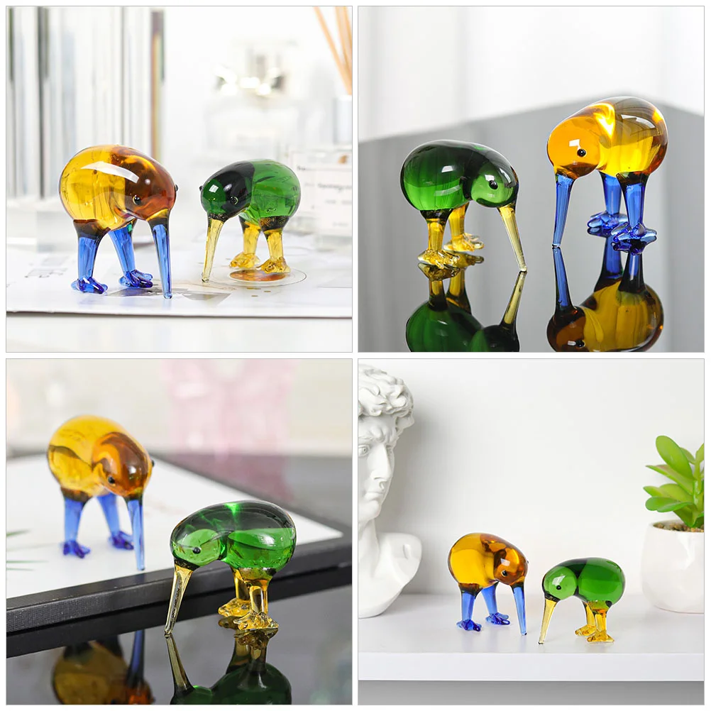 

2Pcs Crystal Bird Ornament Natural Vivid Realistic Design Suitable for Tabletop Cake Miniature House Plant Pot Wall Shelf Decor