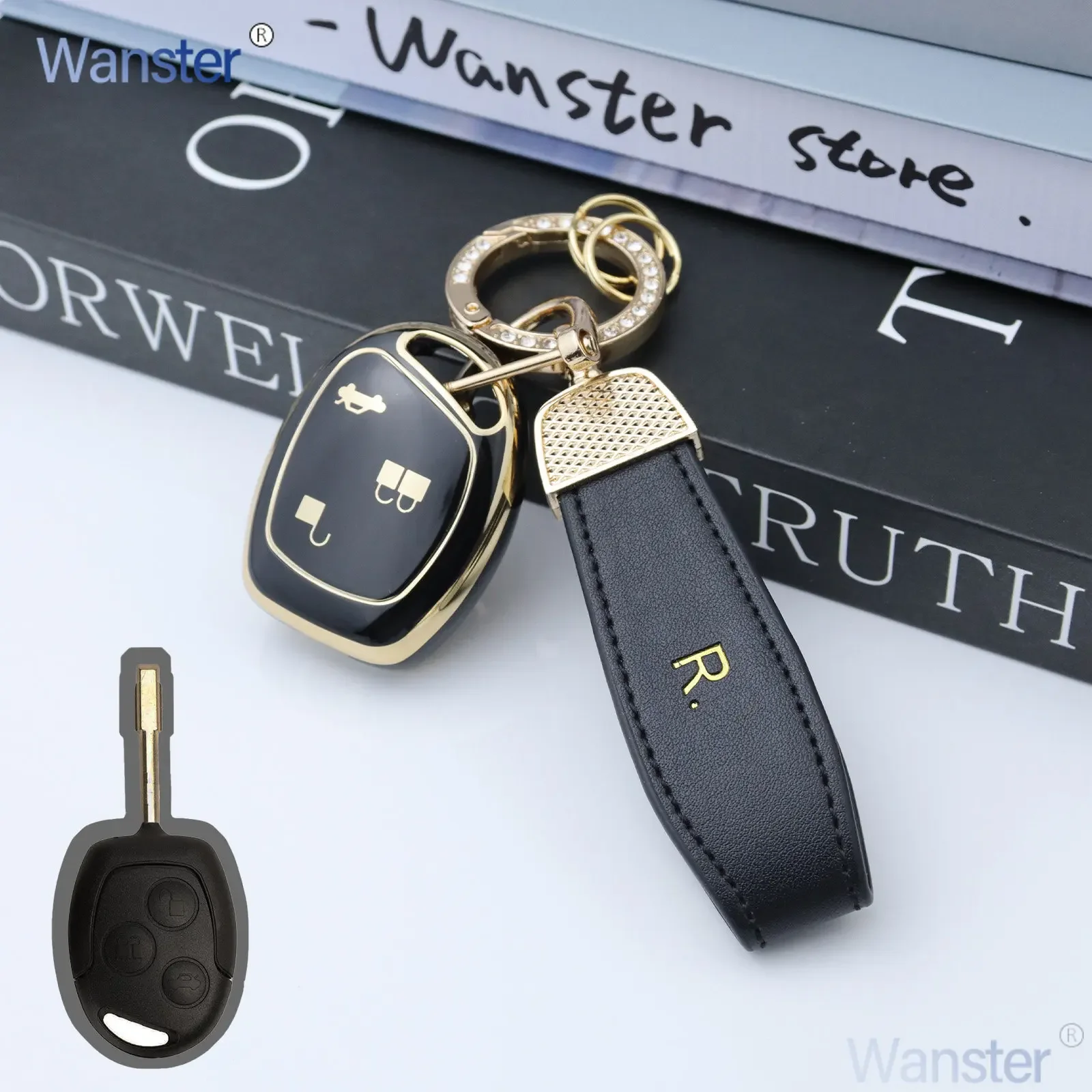 3 Bottons Tpu Car Key Case Cover Shell Keychian for Old Ford Mondeo Focus Fusion Fiesta Galaxy Transit Accessories