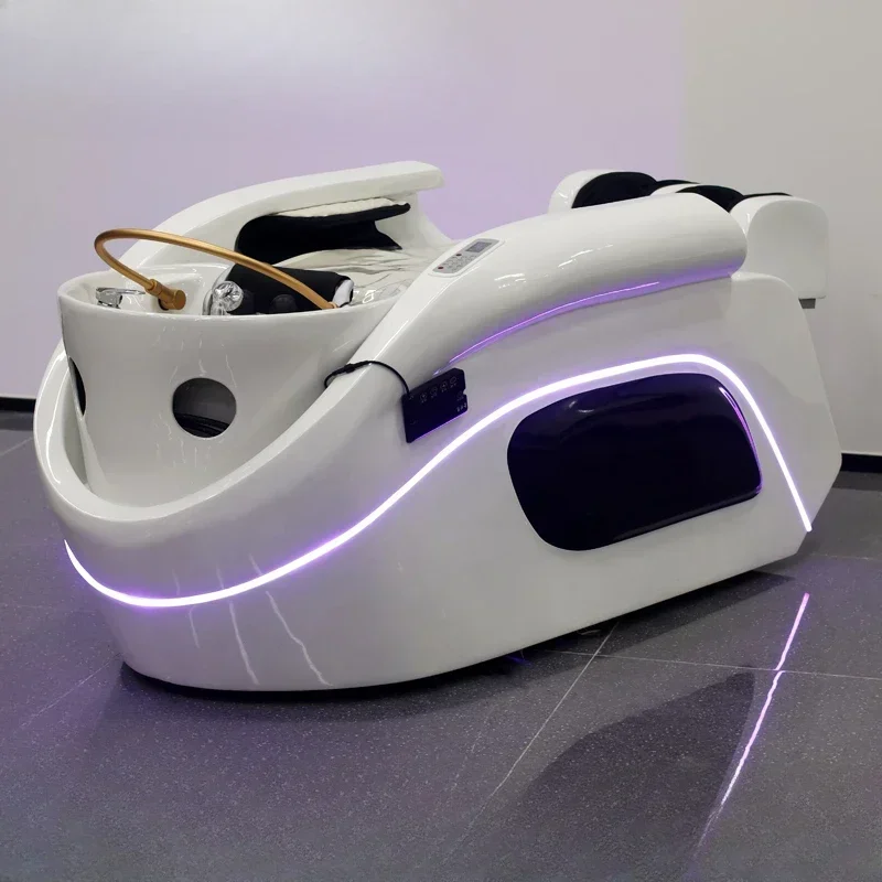 

Electric Massage Shampoo Chairs Hair Salon Water Cycle Fumigation Bed Multi-functional Intelligent Salon Furniture Kursi FYSB