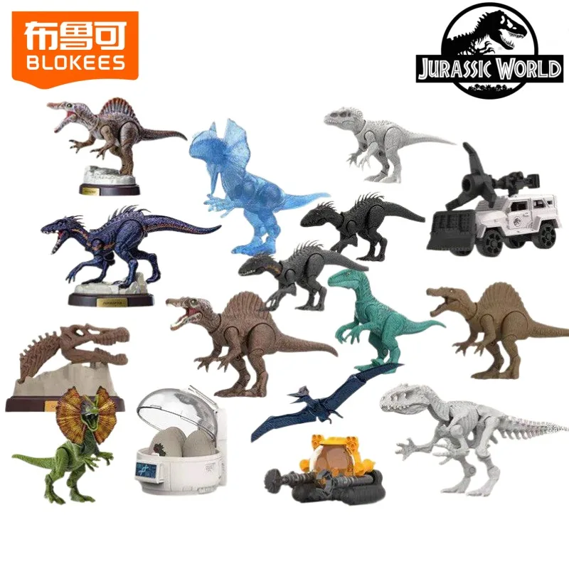 BLOKEES Jurassic World Building Block Surprise Edition 3th Anime Cartoon Assembled Toy Model Desktop Ornaments Holiday Gifts