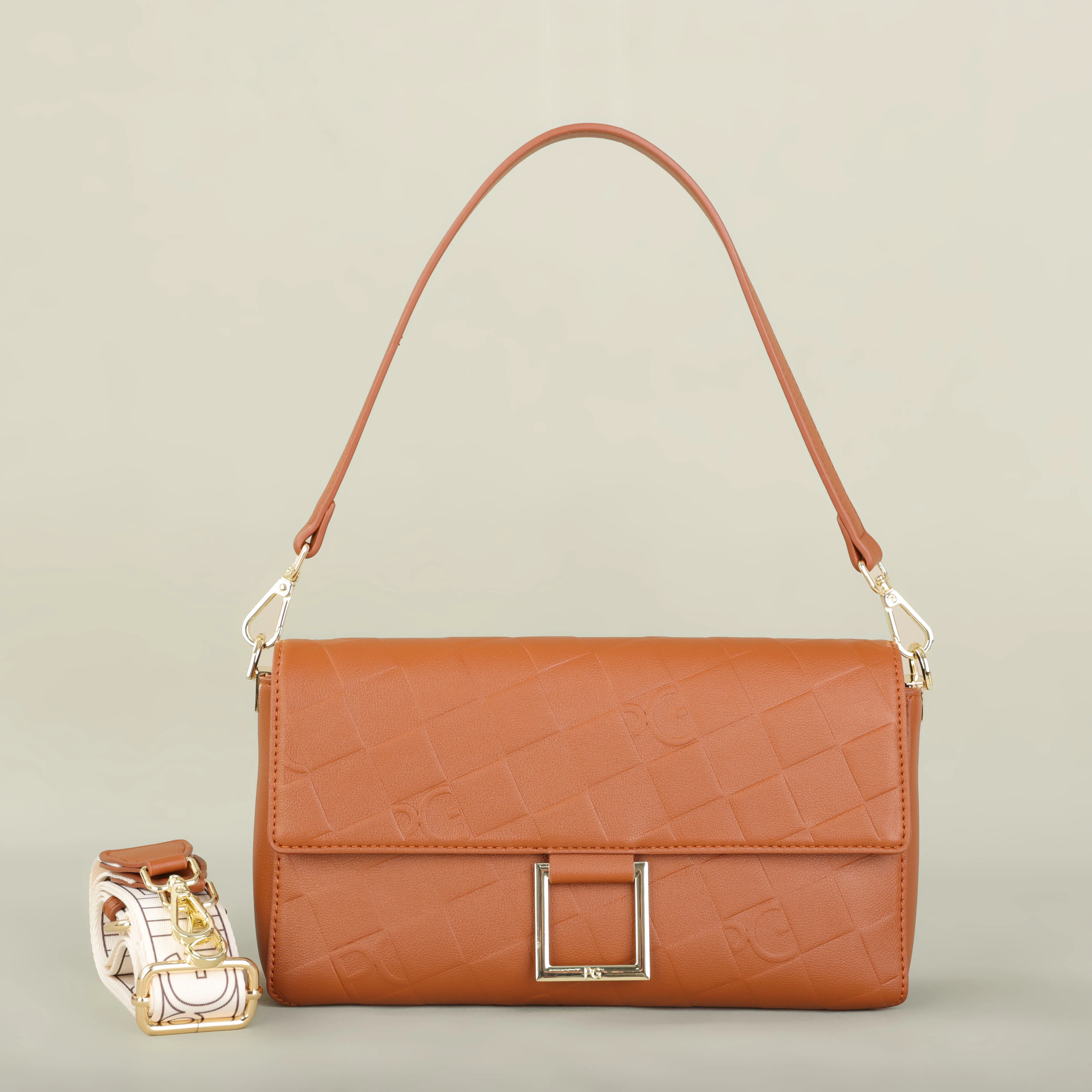 PG Exquisite Luxury Brand Fashion Design Handbag Classic Solid NEW Design 2025 Shoulder Bag Letter Embossed Ladies Party Bag image 3