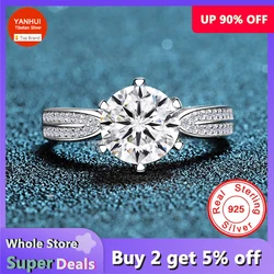 Yanhui mit Referenzen 2,0 Sterling Silber Ringe rund ct Zirkonia Diamant Ringe Frauen Hochzeit Verlobung sband edlen Schmuck