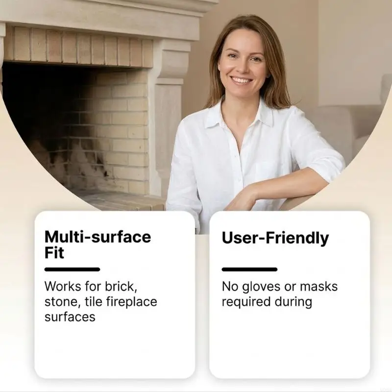 Stone Hearth Soot Cleaner Powder in a Plastic Bottle, Fine Formula for Routine Mantel and Surround Care, Targeted Dispensing and