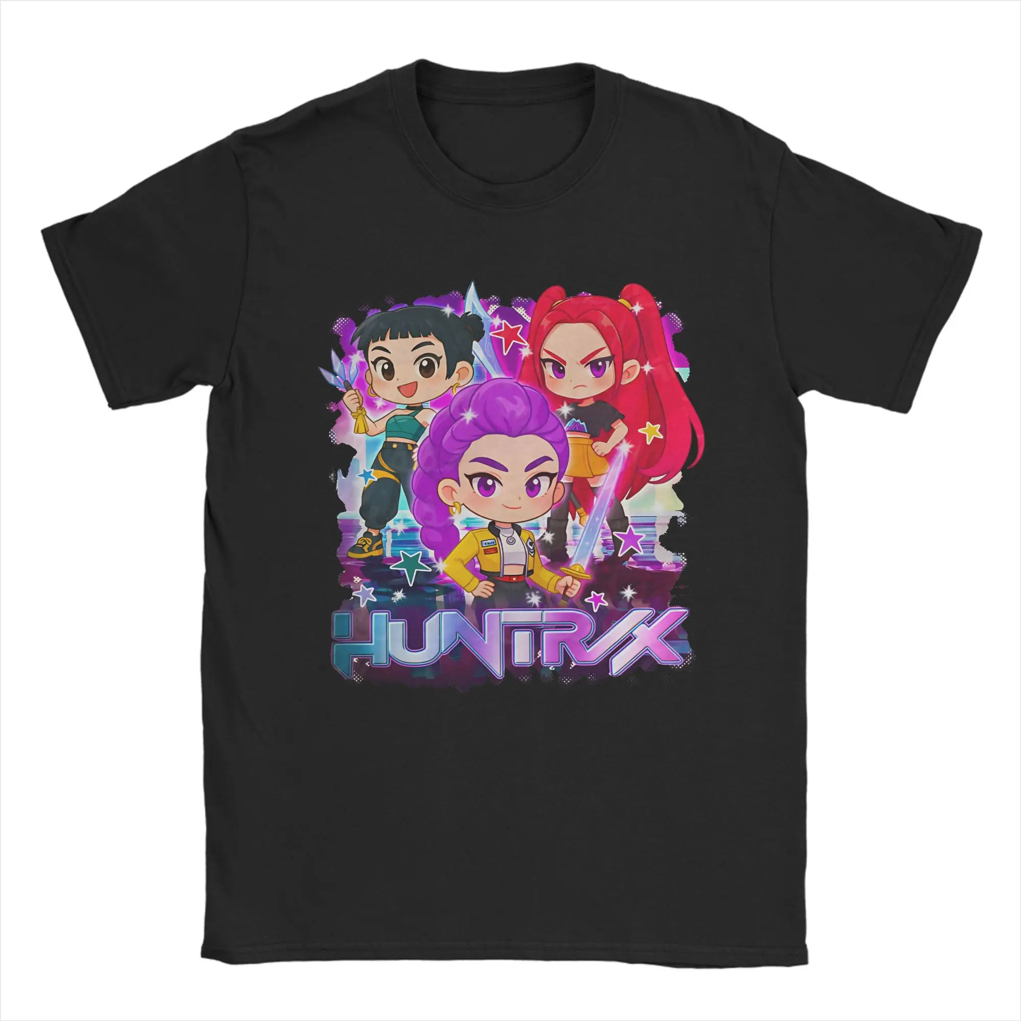 

Мужская футболка Huntrix Girl Mira, Rumi, Joey Kpop Demon Hunters, хлопковая одежда, футболка с короткими рукавами и круглым вырезом, футболка больших размеров