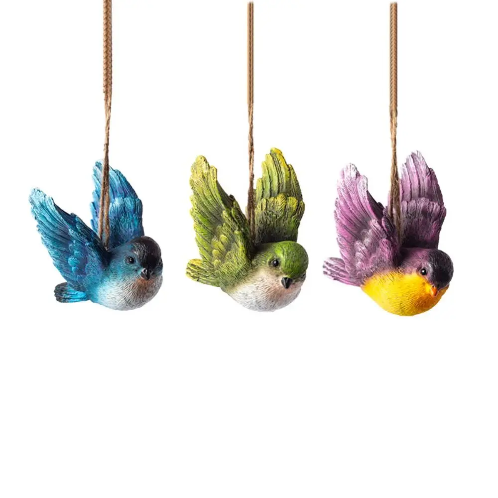 3PCS/set Home Garden Ornament Cute Artificial Birds Resin Animal Craft Simulation Birds Models Outdoor Pendant