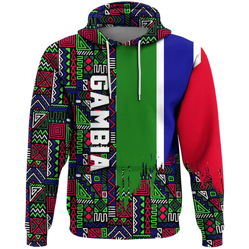 

Africa Gambia Map Flag 3D Print Hoodies For Men Clothes Patriotic Tracksuit National Emblem Graphic Sweatshirts Male Hoody Tops