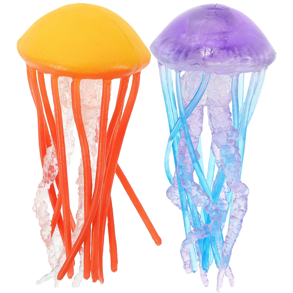 

2pc Jellyfish Figurines Jellyfish Models Sea Animal Figures Realistic Ocean Animal Mini Figurines Model Children's Cognitive Toy