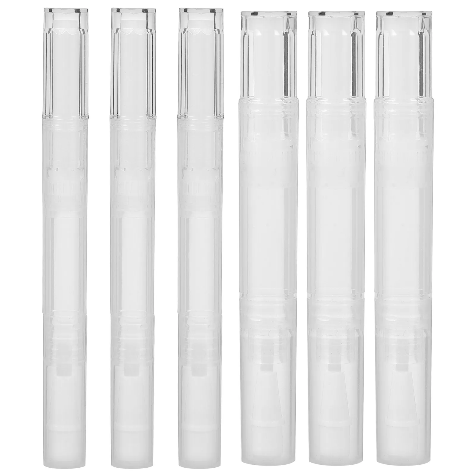 6Pcs Transparent Refillable Cuticle Oil Pens Empty Nail Polish Pens for Lip Gloss Essential Oils Cuticle Nutrition Oil Compact