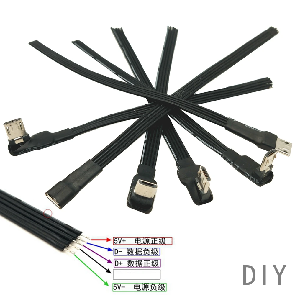 5cm10CM DIY Micro USB 2,0 Männlich Weiblich jack Stecker 4 Pin 5 Pin Verlängerung Kabel Draht kabel Power Lade Daten Übertragung