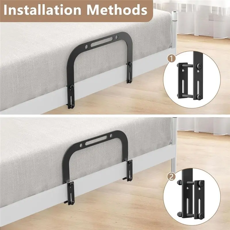 A11E-2Pcs Slide Stopper, Non-Slip Gripper Retainer Bar, Mattress Holder For 1.5 "X 2" Bed Frame To Prevent Sliding image 3