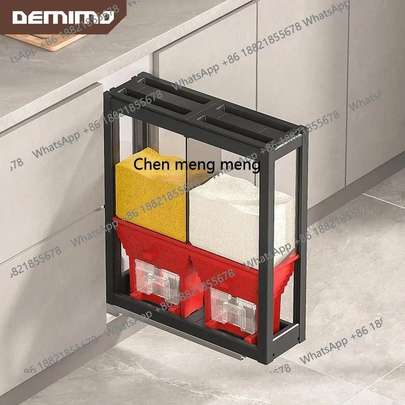 cc182R Embedded function metering rice bucket space aluminum alloy basket household rice box
