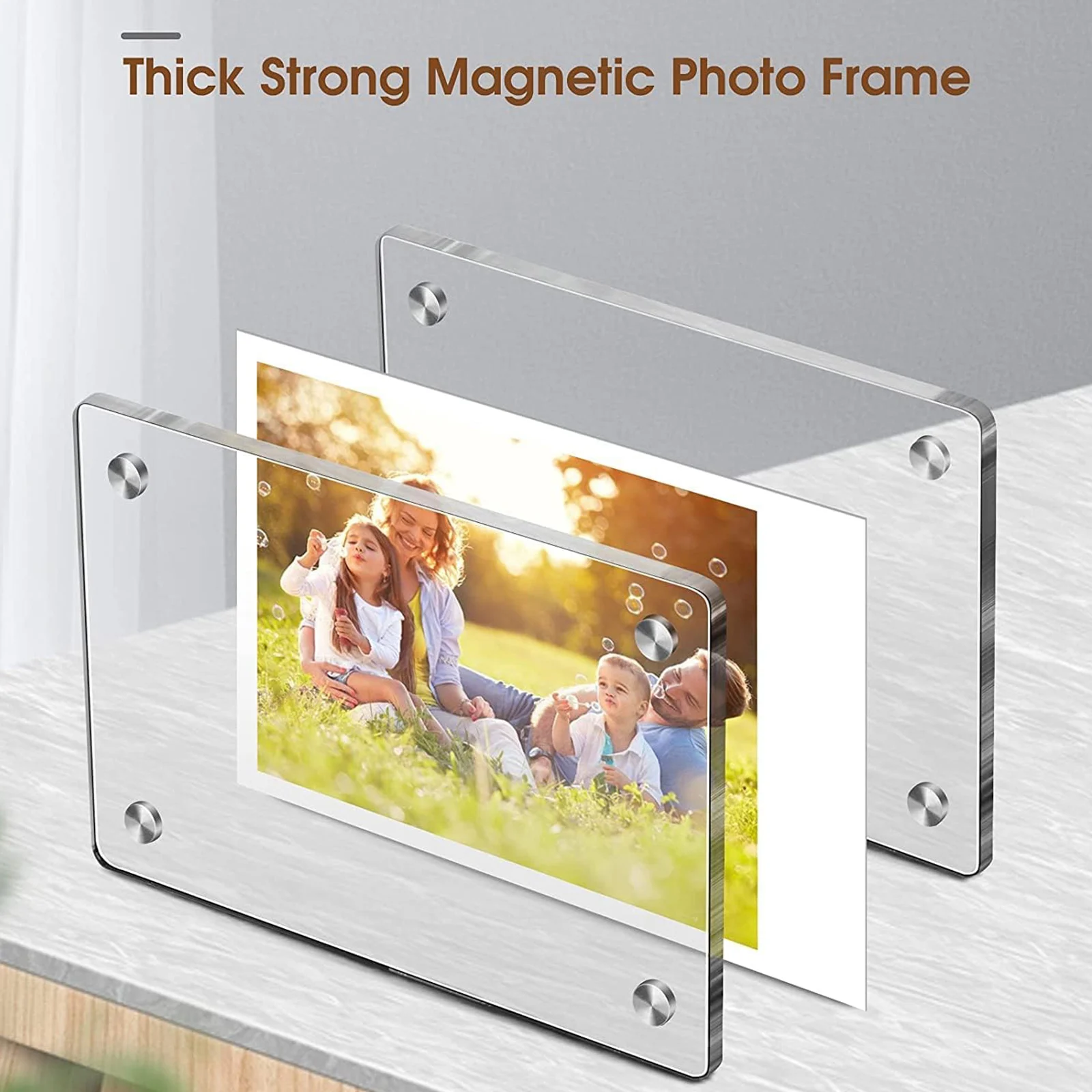 10er-Pack Acryl-Kühlschrank-Magnetrahmen für 2,46x3,54 Zoll Mini-Bilderrahmen, doppelseitiger Foto-Kühlschrank-Magnet-Bilderrahmen – Detail 6