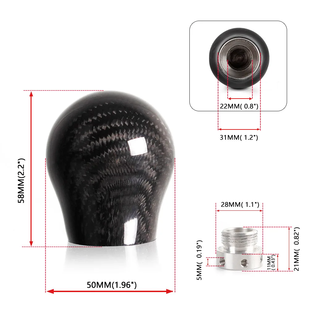 Carbon Fiber Shift Knob Automatic Gear Stick Handle Car Modification Parts