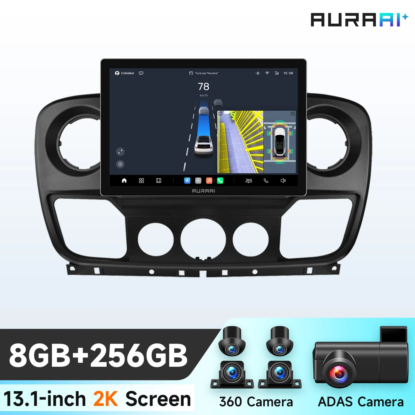 Hizpo 13,1''autoradio voor Nissan NV400 2010-2019 voor Opel Movano voor Renault Master III 3 2011-2021 Carplay Android Auto Multimedia Speler Stereo 4G Auto Intelligent Systeem AI Voice Smart QLED - afbeelding 1