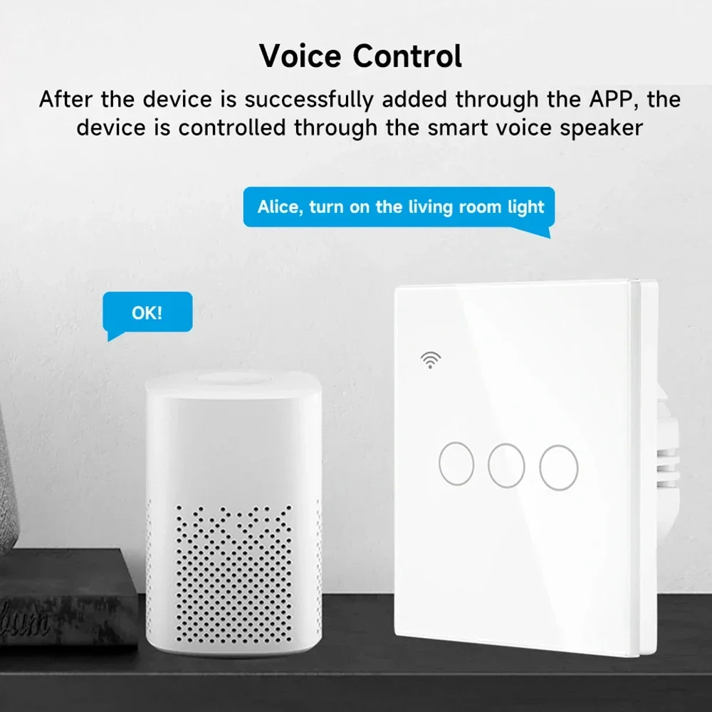 Imagem -02 - Interruptor de Luz Inteligente de Toque de Parede Tuya Zigbee com Capacitor de Fio Neutro sem Fio Neutro Smart Life Tuya Funciona com Alexa Google Home