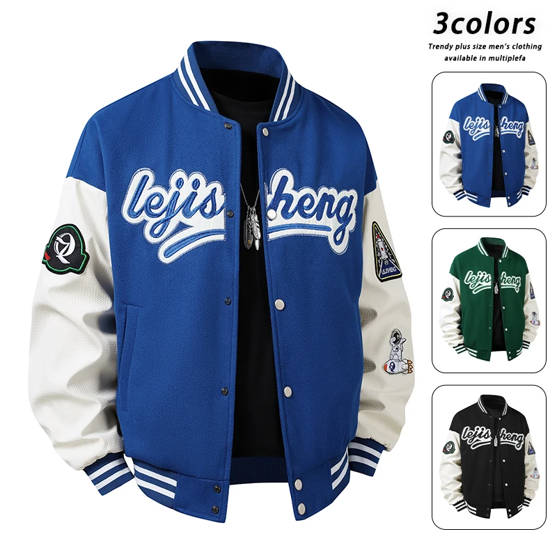 

Модная бейсбольная куртка большого размера, новая модная мужская куртка с вышивкой граффити и буквами, винтажная нишевая верхняя одежда в стиле ретро для пар, M-6XL
