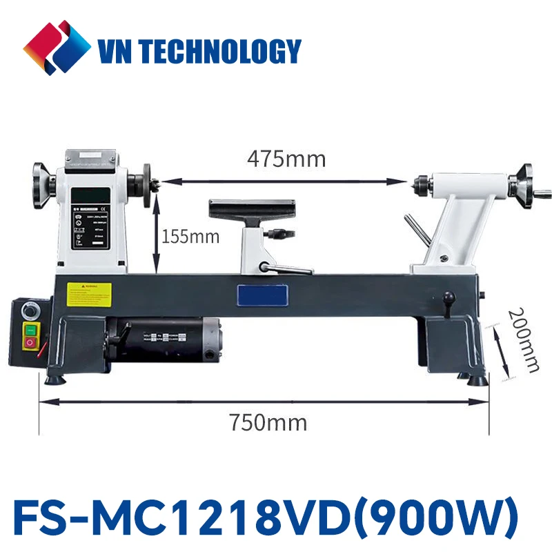 

VNTECH 900W Benchtop Wood Lathe Multifunctional Lathes Stepless Speed Regulation DIY Wood Lathe Machine Woodworking Lathe